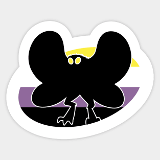 Nonbinary Mothman Cryptid Pride Sticker